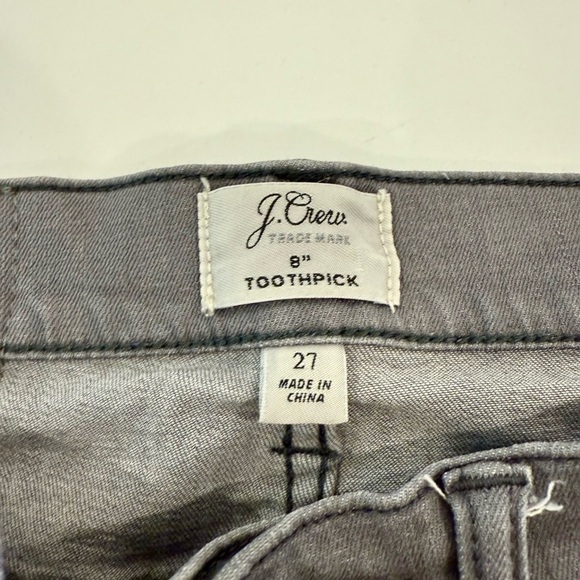 J Crew 8” toothpick gray jeans - Picture 4 of 9